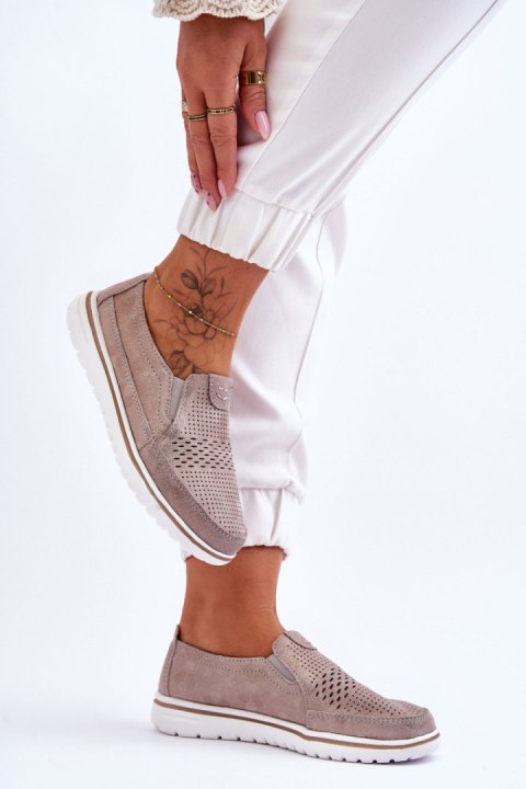Półbuty Model Inez 20PB18-1653 Beige/Gold - Step in style Step in style Półbuty Model Inez 20PB18-1653 Beige/Gold - Step in style Step in style