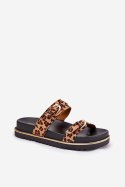 Sandał Klapki Model Ziferte LD-27 Brown Panterka - Step in style Step in style