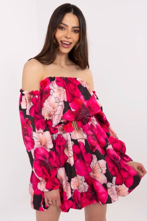 Sukienka Model MI-SK-A1447.84 Black/Pink - Italy Moda Italy Moda Sukienka Model MI-SK-A1447.84 Black/Pink - Italy Moda Italy Moda