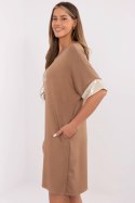 Sukienka Model MI-SK-A6192.52 Light Brown - Italy Moda Italy Moda Sukienka Model MI-SK-A6192.52 Light Brown - Italy Moda Italy Moda