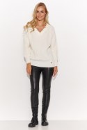 Sweter Damski Model S140 Śmietana - Makadamia Makadamia Sweter Damski Model S140 Śmietana - Makadamia Makadamia