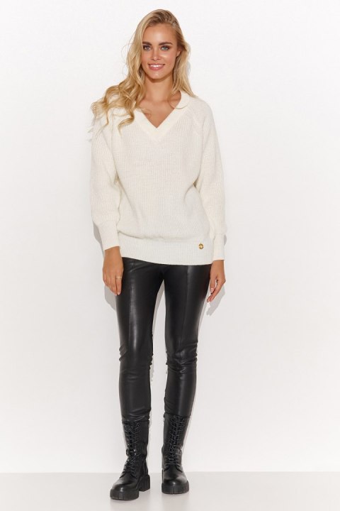 Sweter Damski Model S140 Śmietana - Makadamia Makadamia Sweter Damski Model S140 Śmietana - Makadamia Makadamia