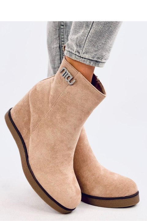 Botki na koturnie ROCHELLE KHAKI - Inello Inello Botki na koturnie ROCHELLE KHAKI - Inello Inello