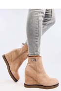 Botki na koturnie ROCHELLE KHAKI - Inello Inello Botki na koturnie ROCHELLE KHAKI - Inello Inello