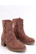 Botki na szerokim obcasie COOKE KHAKI - Inello Inello Botki na szerokim obcasie COOKE KHAKI - Inello Inello