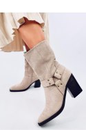 Botki zamszowe kowbojki HARDIN BEIGE - Inello Inello Botki zamszowe kowbojki HARDIN BEIGE - Inello Inello