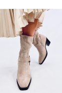 Botki zamszowe kowbojki HARDIN BEIGE - Inello Inello Botki zamszowe kowbojki HARDIN BEIGE - Inello Inello