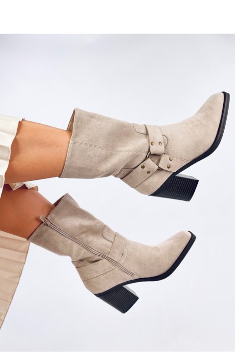 Botki zamszowe kowbojki HARDIN BEIGE - Inello Inello Botki zamszowe kowbojki HARDIN BEIGE - Inello Inello
