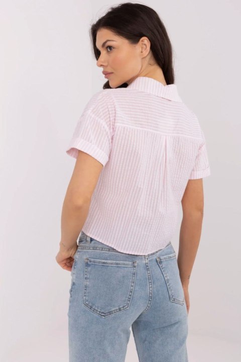 Koszula Damska Model NM-KS-KA-01148.50P White/Pink - NM NM Koszula Damska Model NM-KS-KA-01148.50P White/Pink - NM NM