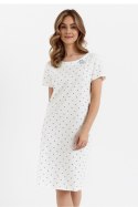 Koszulka nocna Koszula Nocna Model 437 Ecru Kropki - Cana Cana Koszulka nocna Koszula Nocna Model 437 Ecru Kropki - Cana Cana