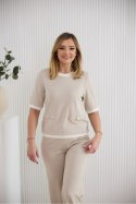 Bluzka Model M427 Jodełka/Beige - La Aurora La Aurora Bluzka Model M427 Jodełka/Beige - La Aurora La Aurora