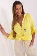 Koszula Damska Model DHJ-KS-25157.87 Yellow - Italy Moda Italy Moda Koszula Damska Model DHJ-KS-25157.87 Yellow - Italy Moda Italy Moda