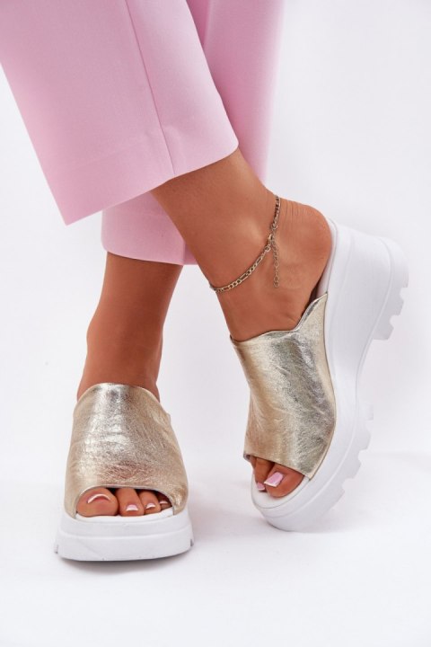 Sandał Klapki Model Artiker 56C0435 Gold - Step in style Step in style Sandał Klapki Model Artiker 56C0435 Gold - Step in style Step in style