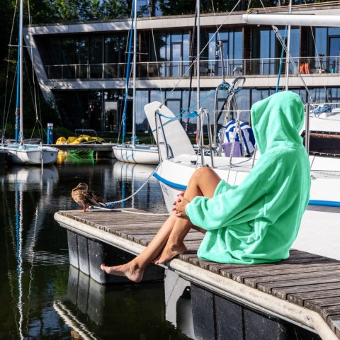 Bluzair Bluza Koc Oversize z Kapturem Polska Mięta Bluzair Bluza Koc Oversize z Kapturem Polska Mięta
