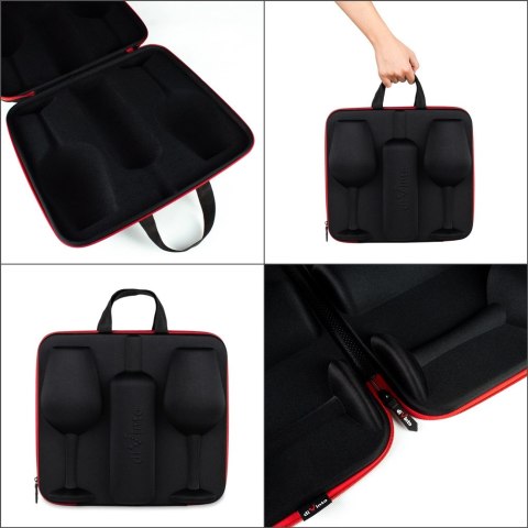 Etui na wino z 2 kieliszkami zestaw do wina Black Etui na wino z 2 kieliszkami zestaw do wina Black