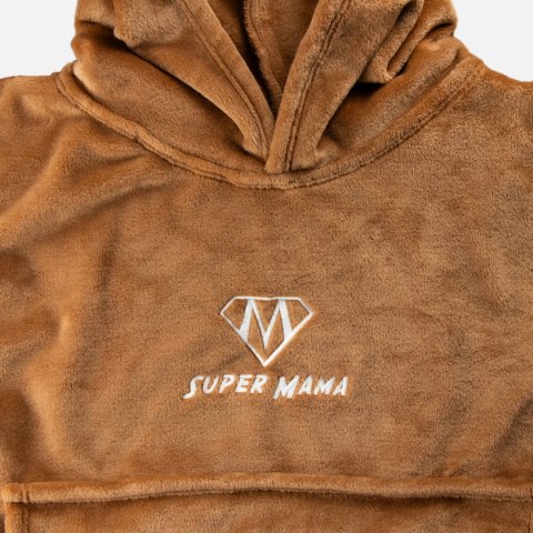 Bluzair SUPER MAMA - Bluza koc - Toffee - prezent dla mamy - dzień matki Bluzair SUPER MAMA - Bluza koc - Toffee - prezent dla mamy - dzień matki