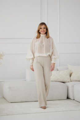Spodnie Damskie Model M419/D Jodełka/Beige - La Aurora La Aurora