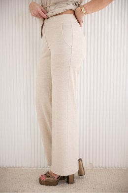 Spodnie Damskie Model M419LX Lurex Beige - La Aurora La Aurora