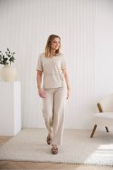 Spodnie Damskie Model M419LX Lurex Beige - La Aurora La Aurora Spodnie Damskie Model M419LX Lurex Beige - La Aurora La Aurora