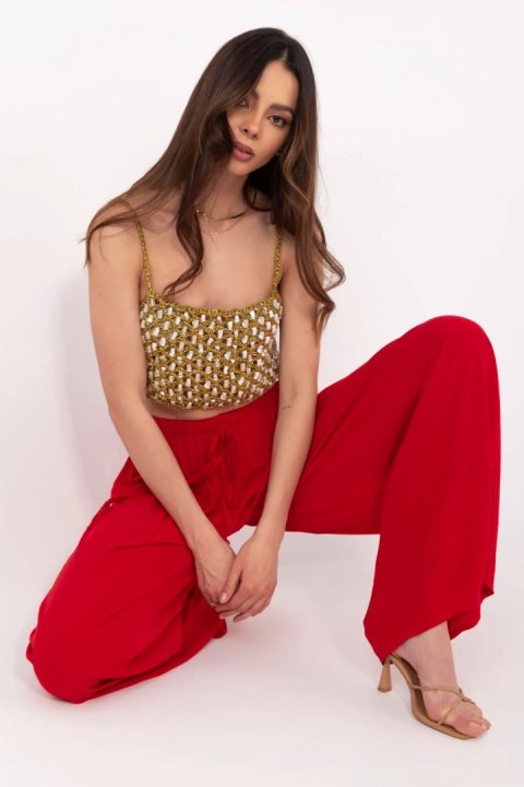 Spodnie Damskie Model MI-SP-25734.78 Red - Italy Moda Italy Moda Spodnie Damskie Model MI-SP-25734.78 Red - Italy Moda Italy Moda