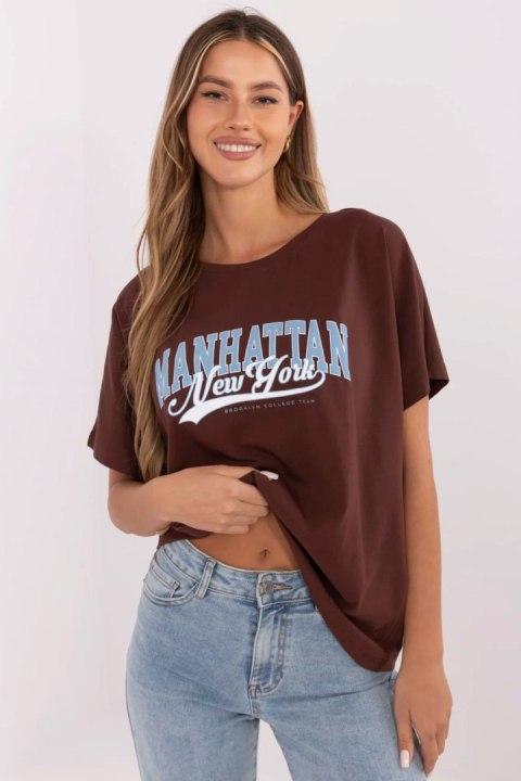 Tshirt Damski Model CLM-TS-0023.94 Brown - Factory Price Factory Price Tshirt Damski Model CLM-TS-0023.94 Brown - Factory Price Factory Price