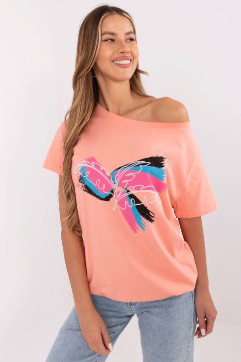 Tshirt Damski Model CLM-TS-1019.79 Coral - Factory Price Factory Price Tshirt Damski Model CLM-TS-1019.79 Coral - Factory Price Factory Price
