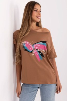 Tshirt Damski Model CLM-TS-1019.79 Light Brown - Factory Price Factory Price