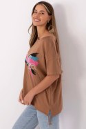 Tshirt Damski Model CLM-TS-1019.79 Light Brown - Factory Price Factory Price Tshirt Damski Model CLM-TS-1019.79 Light Brown - Factory Price Factory Price