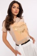 Tshirt Damski Model CLM-TS-1704.85 Camel - Factory Price Factory Price Tshirt Damski Model CLM-TS-1704.85 Camel - Factory Price Factory Price