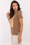 Tshirt Damski Model CLM-TS-1704.85 Light Brown - Factory Price Factory Price Tshirt Damski Model CLM-TS-1704.85 Light Brown - Factory Price Factory Price