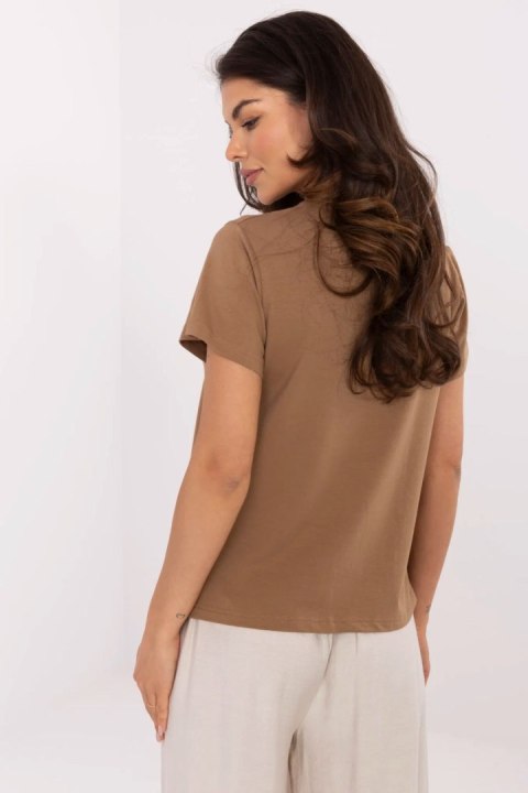 Tshirt Damski Model CLM-TS-1704.85 Light Brown - Factory Price Factory Price Tshirt Damski Model CLM-TS-1704.85 Light Brown - Factory Price Factory Price