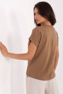 Tshirt Damski Model CLM-TS-1729.86 Light Brown - Factory Price Factory Price Tshirt Damski Model CLM-TS-1729.86 Light Brown - Factory Price Factory Price