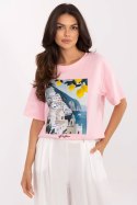 Tshirt Damski Model MI-TS-M3221-1.20P Light Pink - Italy Moda Italy Moda Tshirt Damski Model MI-TS-M3221-1.20P Light Pink - Italy Moda Italy Moda