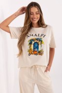 Tshirt Damski Model MI-TS-M3221G.75 Beige - Italy Moda Italy Moda Tshirt Damski Model MI-TS-M3221G.75 Beige - Italy Moda Italy Moda