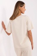 Tshirt Damski Model MI-TS-M3221G.75 Beige - Italy Moda Italy Moda Tshirt Damski Model MI-TS-M3221G.75 Beige - Italy Moda Italy Moda