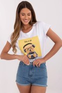 Tshirt Damski Model NM-TS-NG25282.20P White/ellow - NM NM Tshirt Damski Model NM-TS-NG25282.20P White/ellow - NM NM