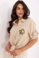 Koszula Damska Model DHJ-KS-8595-1.66 Beige - Italy Moda Italy Moda Koszula Damska Model DHJ-KS-8595-1.66 Beige - Italy Moda Italy Moda