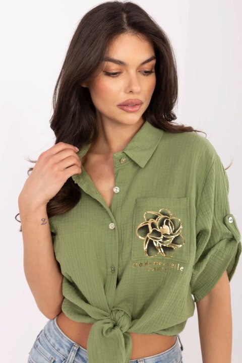 Koszula Damska Model DHJ-KS-8595-1.66 Khaki - Italy Moda Italy Moda Koszula Damska Model DHJ-KS-8595-1.66 Khaki - Italy Moda Italy Moda