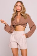 Szorty Damskie Model MOE860 Beige - Moe Moe Szorty Damskie Model MOE860 Beige - Moe Moe
