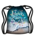 Wodoodporny, lekki Worek - Plecak miejski z nadrukiem - Love Sea Wodoodporny, lekki Worek - Plecak miejski z nadrukiem - Love Sea