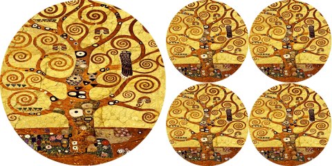 Zestaw podkładek na stół okrągłych 1+4 - ART DECO Zestaw podkładek na stół okrągłych 1+4 - ART DECO