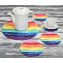 Zestaw podkładek na stół okrągłych 1+4 - COLORFULL Zestaw podkładek na stół okrągłych 1+4 - COLORFULL