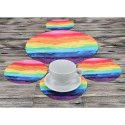 Zestaw podkładek na stół okrągłych 1+4 - COLORFULL Zestaw podkładek na stół okrągłych 1+4 - COLORFULL