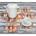 Zestaw podkładek na stół okrągłych 1+4 - PEXESO BEIGE Zestaw podkładek na stół okrągłych 1+4 - PEXESO BEIGE