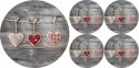 Zestaw podkładek na stół okrągłych 1+4 - HEARTS Zestaw podkładek na stół okrągłych 1+4 - HEARTS