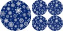 Zestaw podkładek na stół okrągłych 1+4 - SNOW Zestaw podkładek na stół okrągłych 1+4 - SNOW