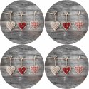 Zestaw podkładek na stół okrągłych 4D - HEARTS Zestaw podkładek na stół okrągłych 4D - HEARTS