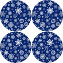 Zestaw podkładek na stół okrągłych 4D - SNOW Zestaw podkładek na stół okrągłych 4D - SNOW