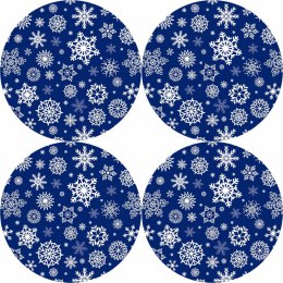 Zestaw podkładek na stół okrągłych 4D - SNOW