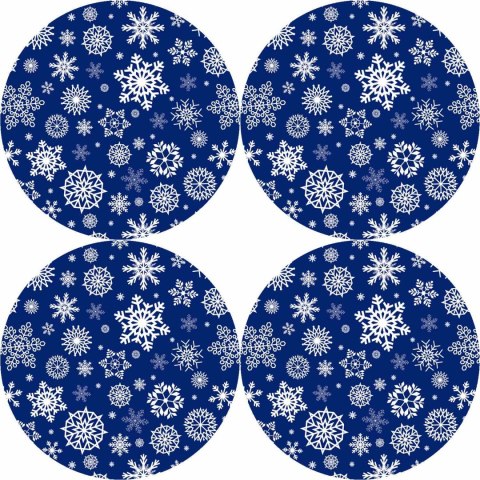 Zestaw podkładek na stół okrągłych 4D - SNOW Zestaw podkładek na stół okrągłych 4D - SNOW